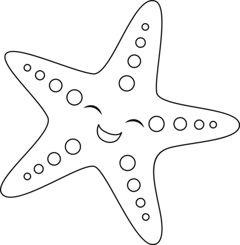 Smiling Starfish Coloring Page